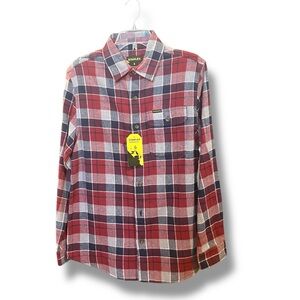 Stanley Workwear Plaid Shirt, Red Grey Cotton Blend Sz Small NWT